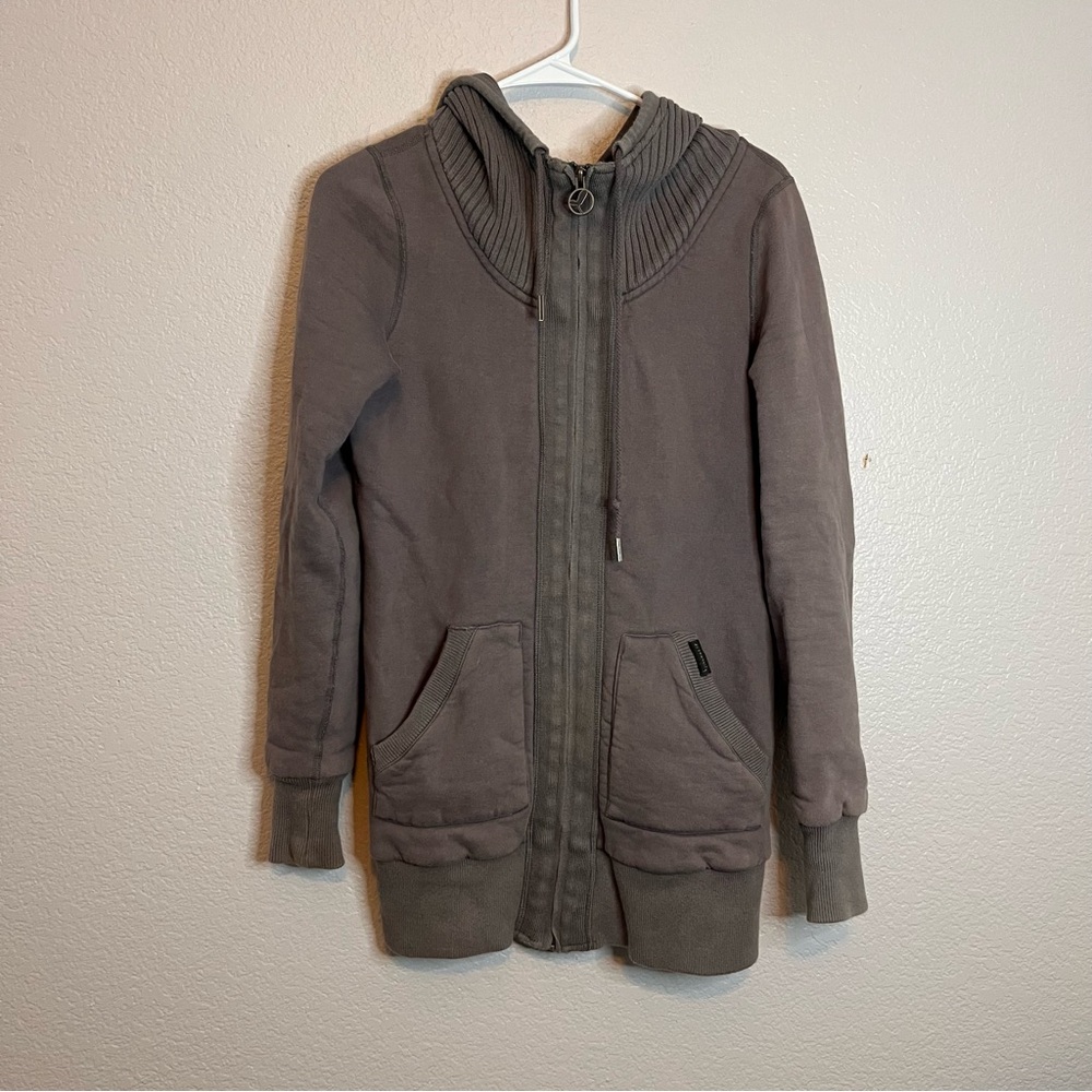 Women's Community 100% Organic Cotton Gray Hooded full zip Sweatshirt size small